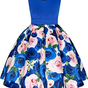 3D FLOWER BLUE PARTY WEAR KIDS GIRL FROCK