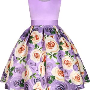 3D FLOWER PURPLE PARTY WEAR KIDS GIRL FROCK