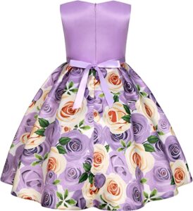 3D FLOWER PURPLE PARTY WEAR KIDS GIRL FROCK