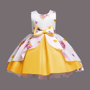 ARAVI YELLOW PARTY WEAR KIDS GIRL FROCK