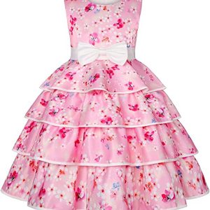 galaxy pink party wear frock for kids girl