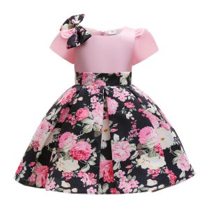 indumati pink party wear frock for kids girl