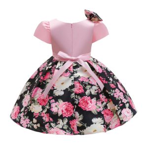 indumati pink party wear frock for kids girl