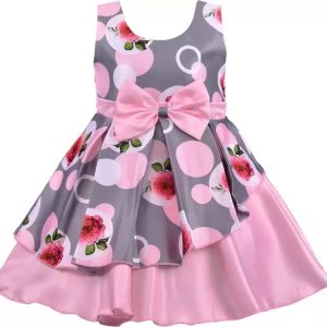 jisha pink frock for party wear kids girl