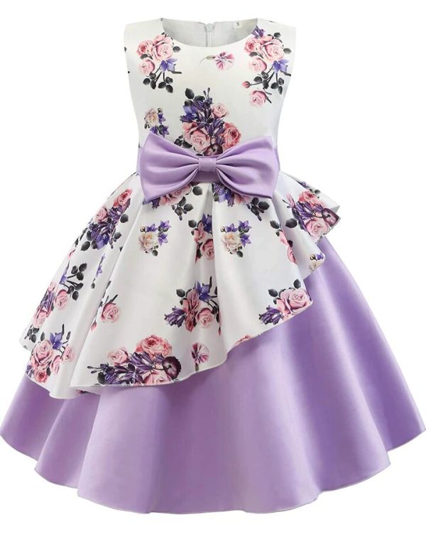 jisha lavender frock for party wear kids girl