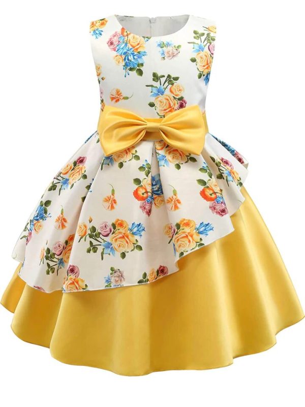 jisha yellow frock for party wear kids girl