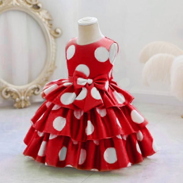 nemi red frock for kids girl