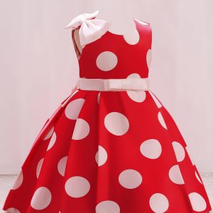 nemi red frock for kids girl